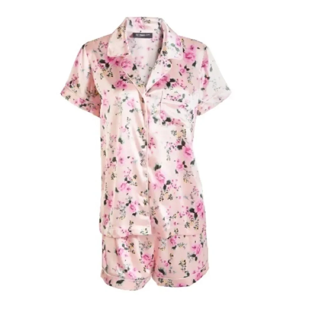 New INC Girl's Mommy & Me Satin Notched Collar Top & Shorts Pajamas Set 6